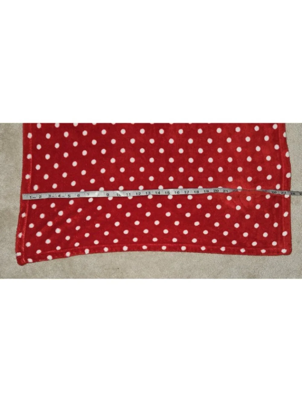 Snugly Baby Blanket Fleece Red White Polka Dots 28x38 RN 123745